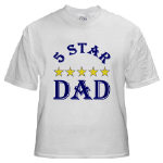 Image of 5 Star Dad T-shirt as shown at www.cafeshops.com/ameriwear