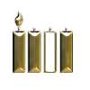 gold week 1 of Advent candles tube