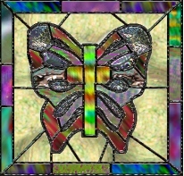 AmeriYank's stained glass butterfly cross tube