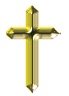 gold Christian cross tube 40