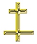 gold Christian cross tube 44