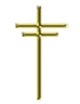 gold Christian cross tube double cross