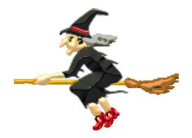 Halloween witch on broom tube