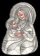 Blessed Mother and Jesus silver tube